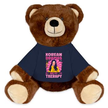 Korean Drama Enthusiast Exclusive Collection Gifts - MiniFeet® RecycelBär® Teddy Bear Brown - french navy - Front