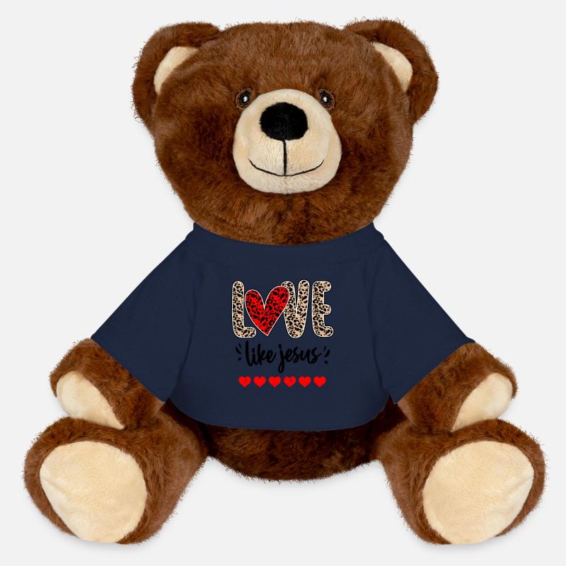 Aimer comme Jésus Dieu religieux Chrétien - Nounours RecycelBär® marron - bleu marine