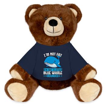 Je ne suis pas gros, je suis juste une petite baleine bleue arrondie - Nounours RecycelBär® marron - bleu marine - Devant