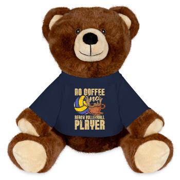 Beach Volleyball No Coffee Beachball Coffee Lover - MiniFeet® RecycelBär® Teddy Bear Brown - french navy - Front