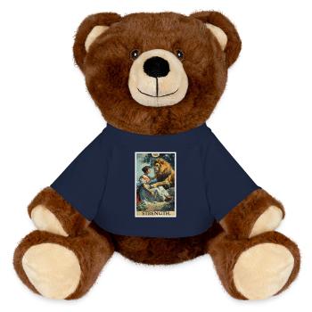 Tarotkarten Tarotkarte Strength Kraft - MiniFeet® RecycelBär® Braun - French Navy - Vorne