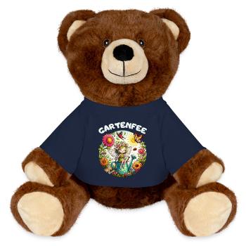 Garden Garden Fairy, Gardener, Flowers, Allotment - MiniFeet® RecycelBär® Teddy Bear Brown - french navy - Front