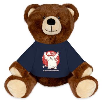 The bipolar polar bear polar bear waves goodbye - MiniFeet® RecycelBär® Teddy Bear Brown - french navy - Front