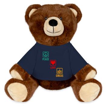 Circus Peace Love Circus Circus Performer Gift - MiniFeet® RecycelBär® Teddy Bear Brown - french navy - Front
