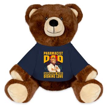 Apotheker Papa gibt Medikamente aus Liebe aus - MiniFeet® RecycelBär® Braun - French Navy - Vorne