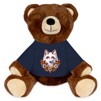 Japanischer Kitsune-Fuchs - MiniFeet® RecycelBär® Braun - French Navy - Vorne
