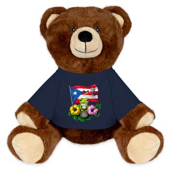 Puerto Rico Boricua Flagge - MiniFeet® RecycelBär® Braun - French Navy - Vorne
