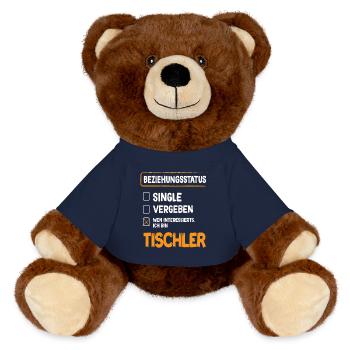 Carpenter Relationship Status - MiniFeet® RecycelBär® Teddy Bear Brown - french navy - Front