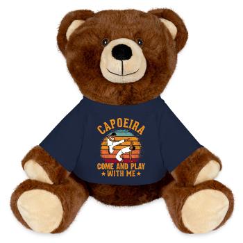 Capoeira come and play with me - MiniFeet® RecycelBär® Teddy Bear Brown - french navy - Front