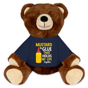Senf Mustard - MiniFeet® RecycelBär® Teddy Bear Brown - french navy - Front