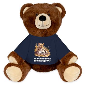 Leoparden Leopard - MiniFeet® RecycelBär® Teddy Bear Brown - french navy - Front