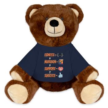 Health Coach Fitness Nutrition Support Coaching - MiniFeet® RecycelBär® Teddy Bear Brown - french navy - Front