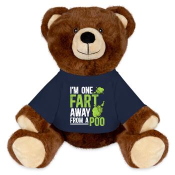 fart farting farting farting - MiniFeet® RecycelBär® Teddy Bear Brown - french navy - Front
