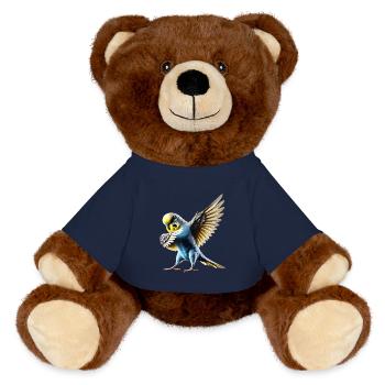 Drôle Dabbing Perruche Oiseau Amoureux des animaux - Nounours RecycelBär® marron - bleu marine - Devant