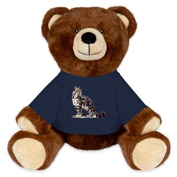 Clouded Leopard Nebelparder - MiniFeet® RecycelBär® Teddy Bear Brown - french navy - Front