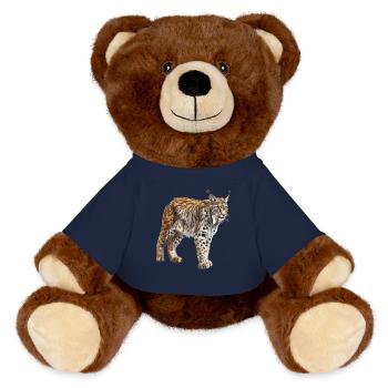 Lynx Luchse Luchs - Nounours RecycelBär® marron - bleu marine - Devant