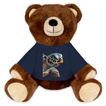 Tortue marine - Nounours RecycelBär® marron - bleu marine - Devant