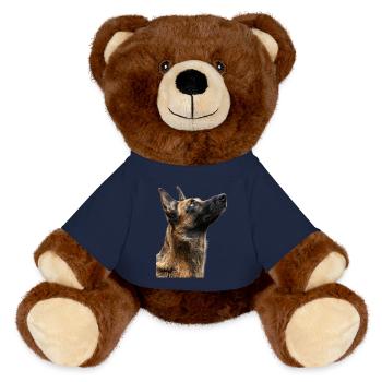 Belgian Malinois - MiniFeet® RecycelBär® Teddy Bear Brown - french navy - Front