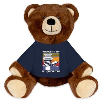Contrôleur aérien - Nounours RecycelBär® marron - bleu marine - Devant
