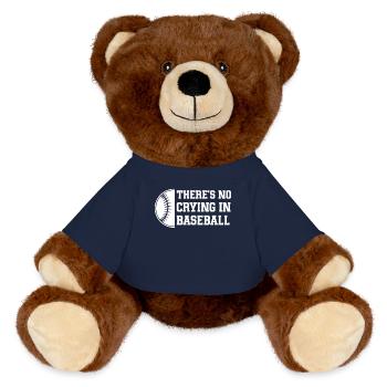 Baseball Sports Joueur de baseball Lanceur Receveur États-Unis - Nounours RecycelBär® marron - bleu marine - Devant