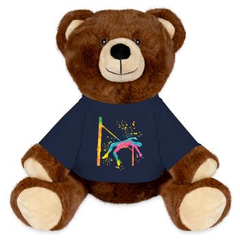 Hochspringer Wasserfarben Hochsprung - MiniFeet® RecycelBär® Braun - French Navy - Vorne