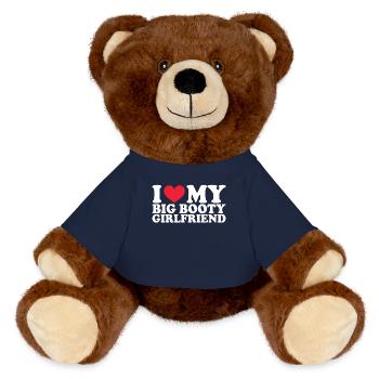 Petite amie Petite amie Relation Couple Amour Couple - Nounours RecycelBär® marron - bleu marine - Devant