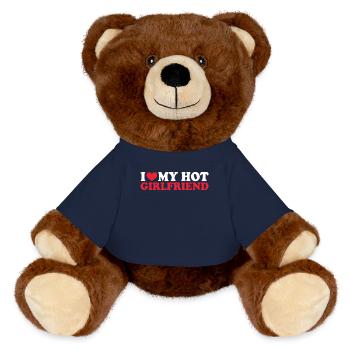 Petite amie Petite amie Relation Couple Amour Couple - Nounours RecycelBär® marron - bleu marine - Devant