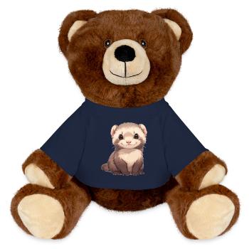 Ferret Frettchen - MiniFeet® RecycelBär® Braun - French Navy - Vorne