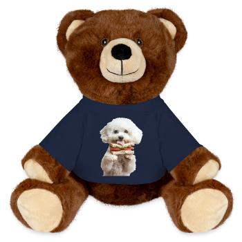 Bichon Frisé - Nounours RecycelBär® marron - bleu marine - Devant