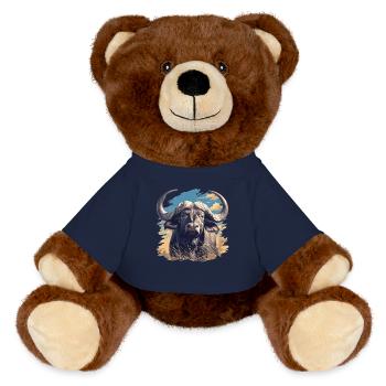 Buffalos Buffalo Büffel - MiniFeet® RecycelBär® Teddy Bear Brown - french navy - Front