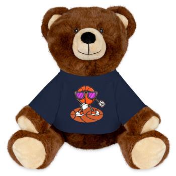 Basket Sports Baller Dabbing Basketball - MiniFeet® RecycelBär® Braun - French Navy - Vorne