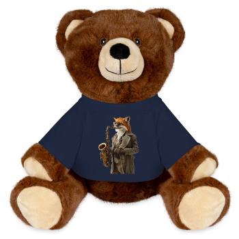 Fox Saxophone - Nounours RecycelBär® marron - bleu marine - Devant