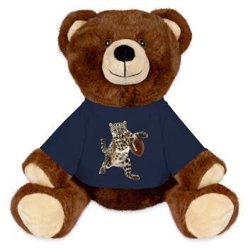 Schneeleoparden Fußball - MiniFeet® RecycelBär® Braun - French Navy - Vorne