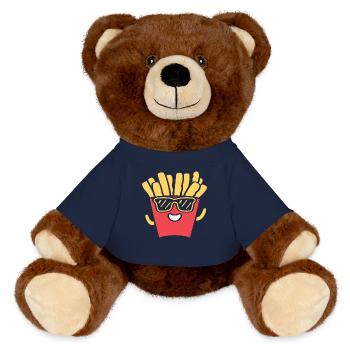 french fries - MiniFeet® RecycelBär® Teddy Bear Brown - french navy - Front