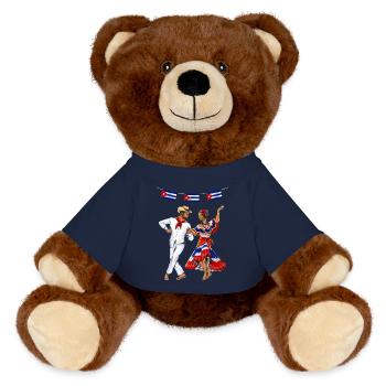 Traditioneller kubanischer Tanz - MiniFeet® RecycelBär® Braun - French Navy - Vorne