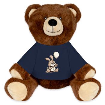 Bunny with balloon - MiniFeet® RecycelBär® Teddy Bear Brown - french navy - Front