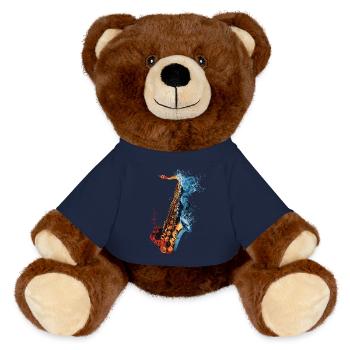 Saxophon - MiniFeet® RecycelBär® Braun - French Navy - Vorne