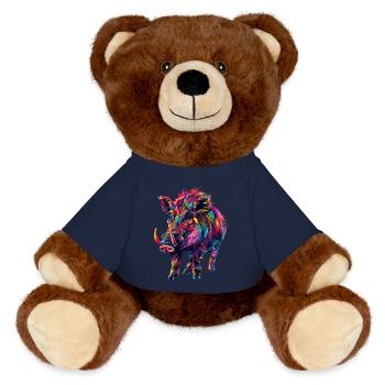 Warzenschwein - MiniFeet® RecycelBär® Braun - French Navy - Vorne