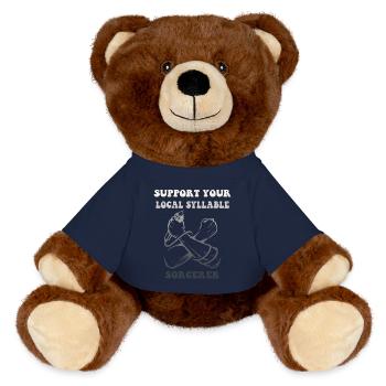 Silbenzauberer Poetry Slam - MiniFeet® RecycelBär® Braun - French Navy - Vorne