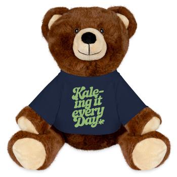 Kale-ing It Every Day Vegan Vegetarisch - MiniFeet® RecycelBär® Braun - French Navy - Vorne