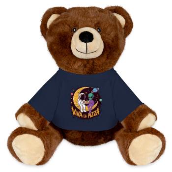 Astronaut Alien Pizza Viva La Pizza im Universum - MiniFeet® RecycelBär® Braun - French Navy - Vorne
