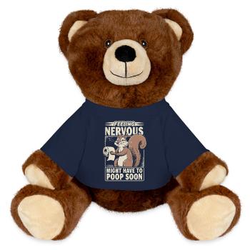 Intestin irritable Syndrom Écureuil Caca Humour - Nounours RecycelBär® marron - bleu marine - Devant