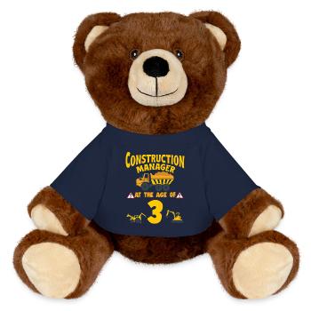 Construction Party 3rd Birthday 3 Years Old truck - MiniFeet® RecycelBär® Braun - French Navy - Vorne