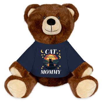 cat1 artboard 1 copy - MiniFeet® RecycelBär® Teddy Bear Brown - french navy - Front