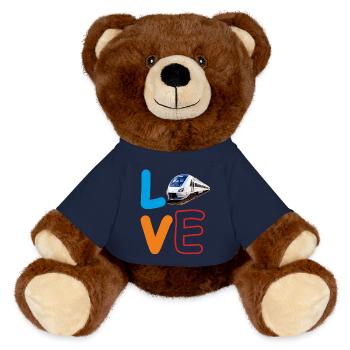 LOVE BAHN ZUG - MiniFeet® RecycelBär® Braun - French Navy - Vorne