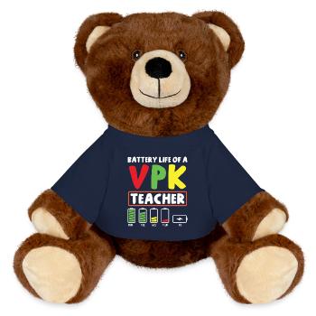 Autonomie de la batterie d’un enseignant VPK - Nounours RecycelBär® marron - bleu marine - Devant