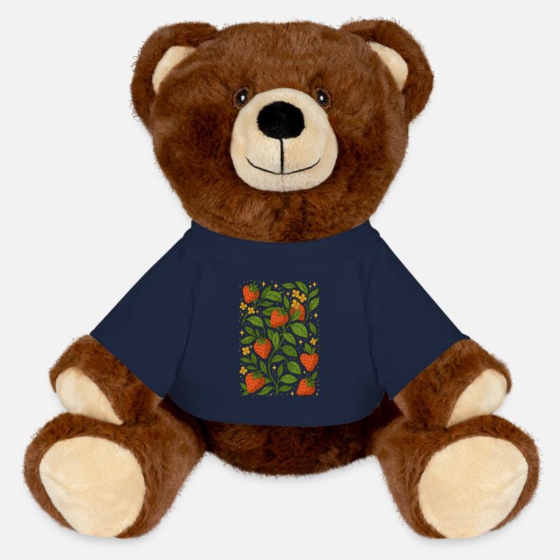 Erdbeerliebe Sommer - MiniFeet® RecycelBär® Braun - French Navy