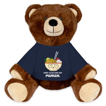 Keep Calm and Eat Ramen - MiniFeet® RecycelBär® Braun - French Navy - Vorne