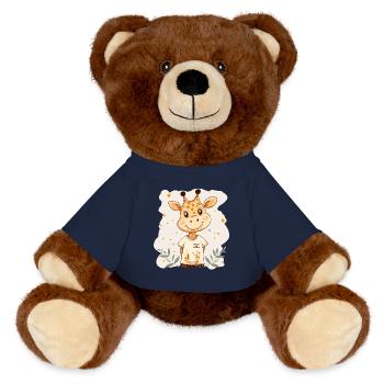 Giraffe for children - MiniFeet® RecycelBär® Teddy Bear Brown - french navy - Front