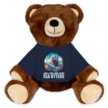 Loutre de mer - Nounours RecycelBär® marron - bleu marine - Devant